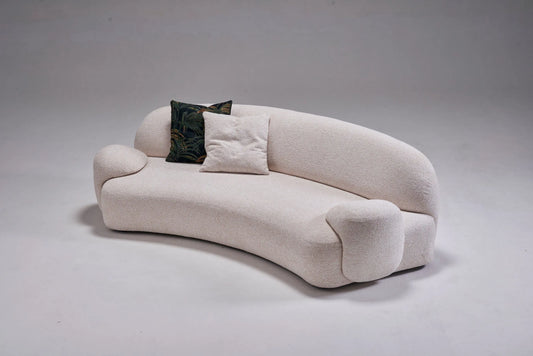 ORRO White Boucle Sofa