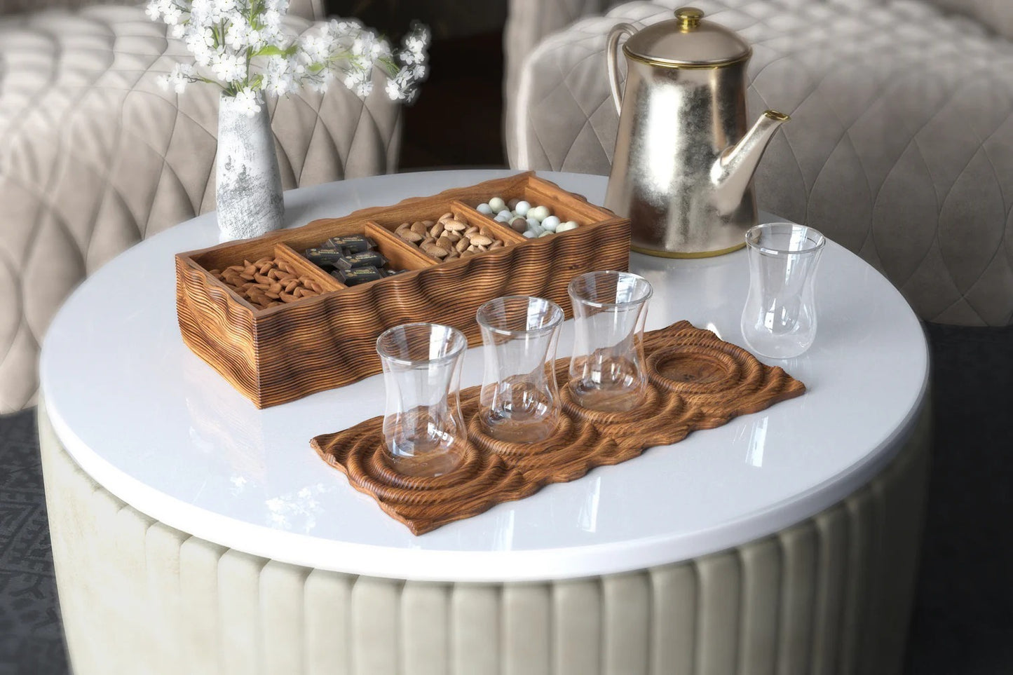 Linear Tray Set (Glasses Included)