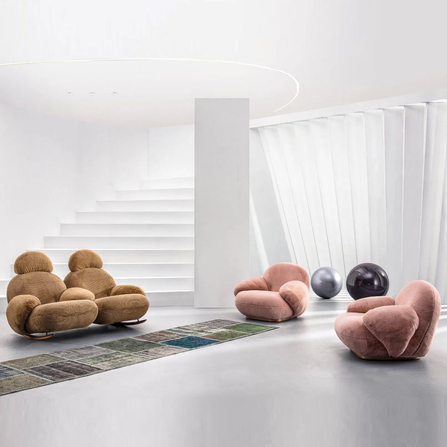 ORRO Fluffy Double Rocking Chair