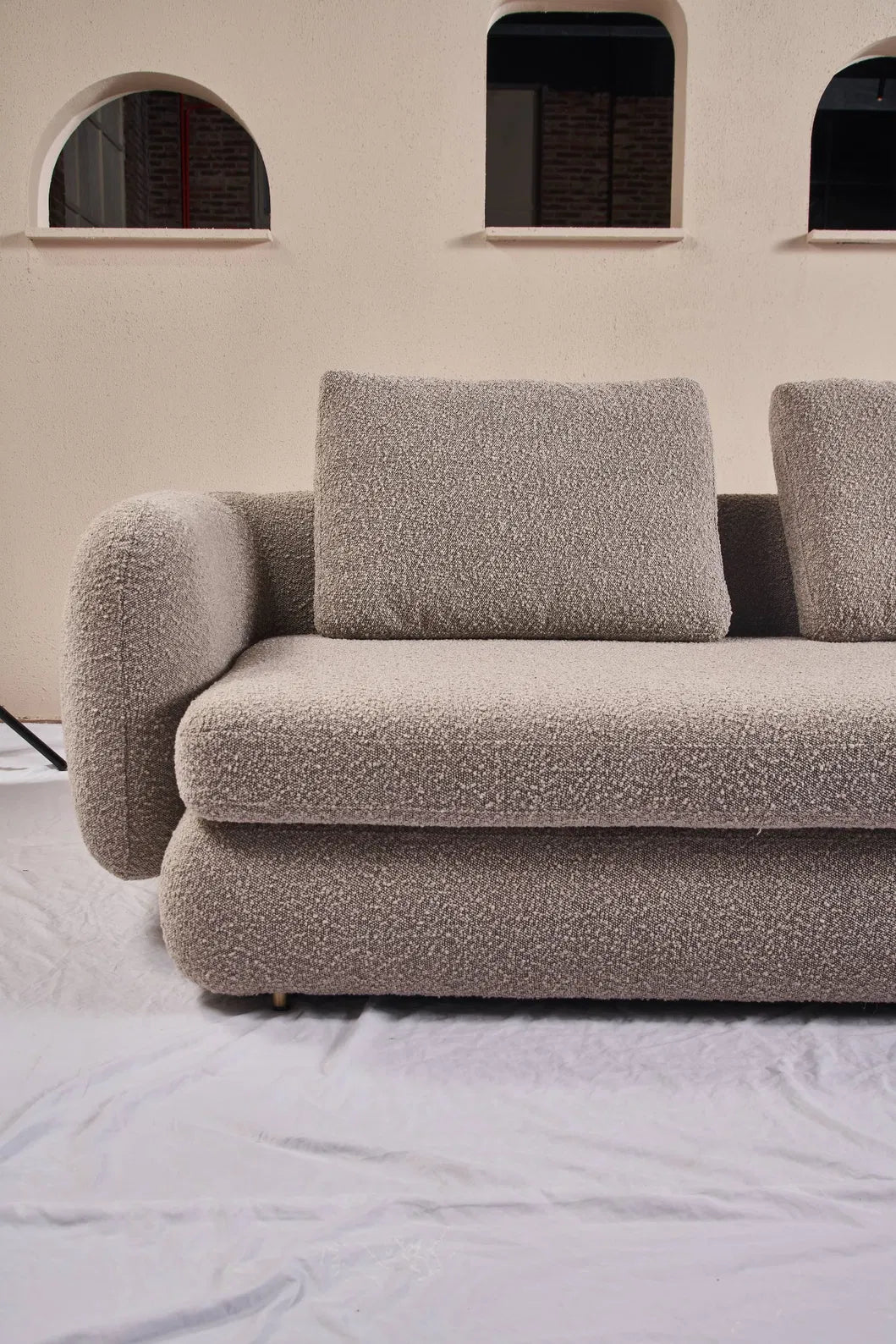 ORRO Light Brown Boucle L-Shape