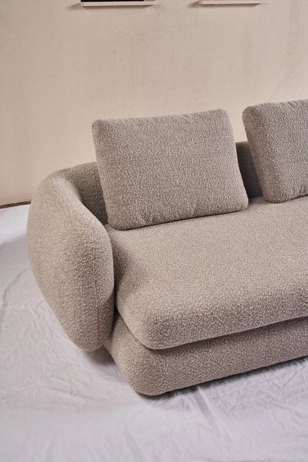 ORRO Light Brown Boucle L-Shape