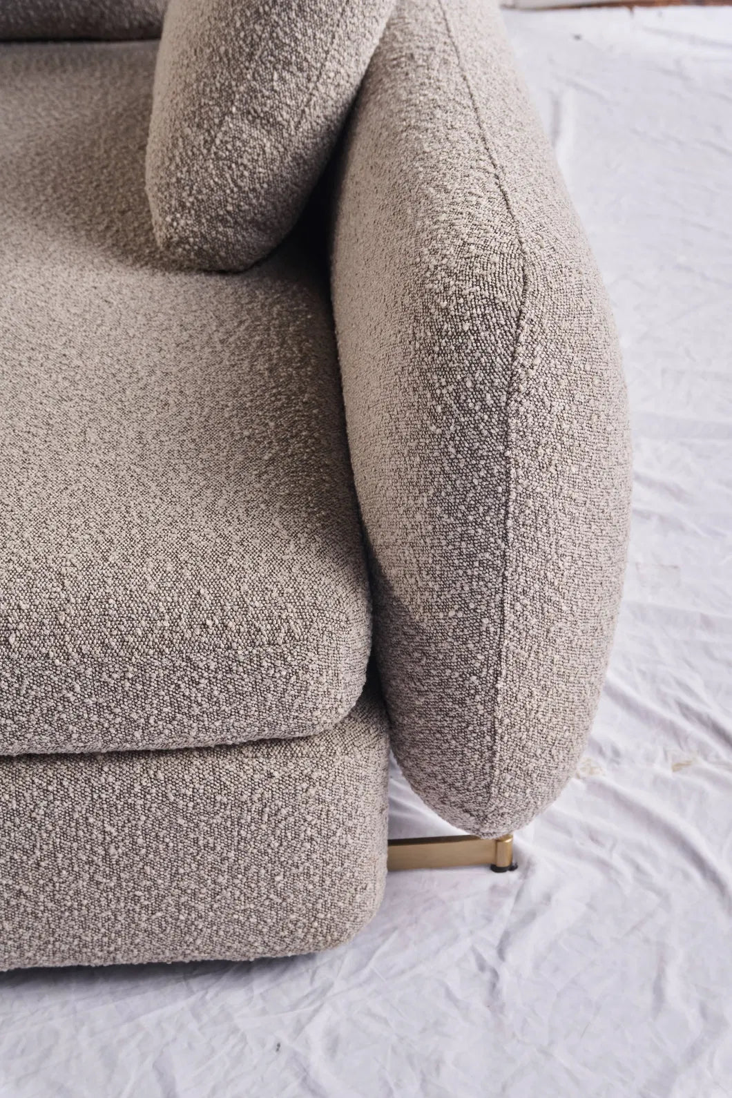 ORRO Light Brown Boucle L-Shape