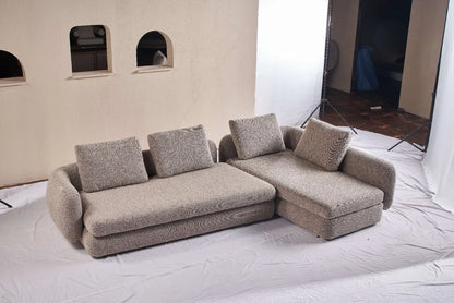 ORRO Light Brown Boucle L-Shape