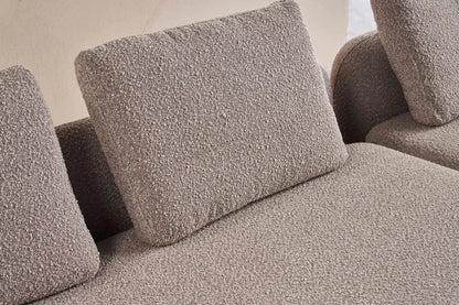 ORRO Light Brown Boucle L-Shape