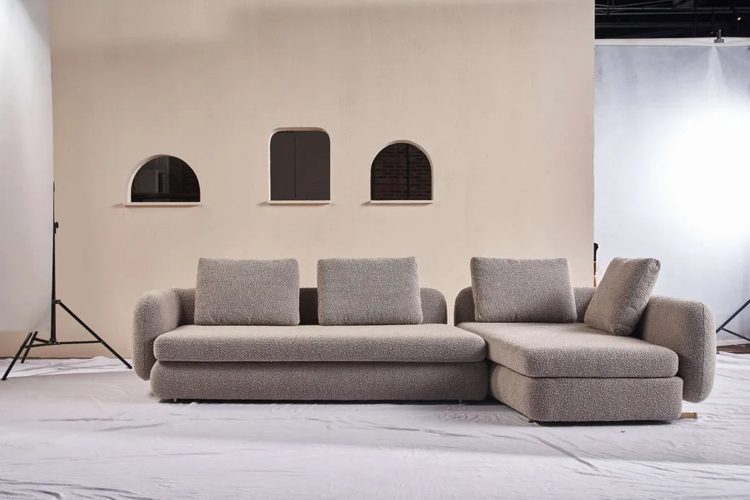 ORRO Light Brown Boucle L-Shape