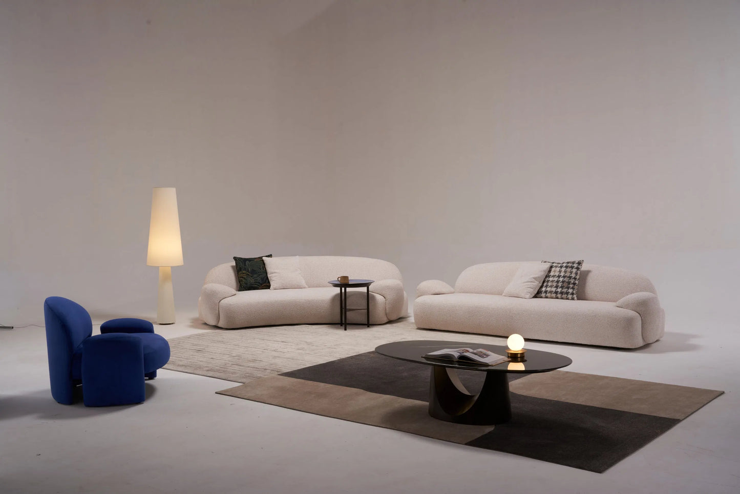 ORRO White Boucle Sofa