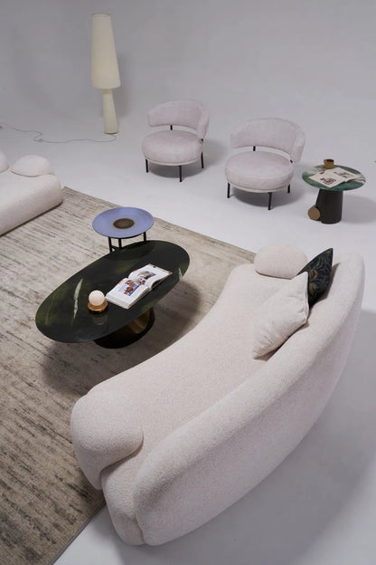 ORRO White Boucle Sofa