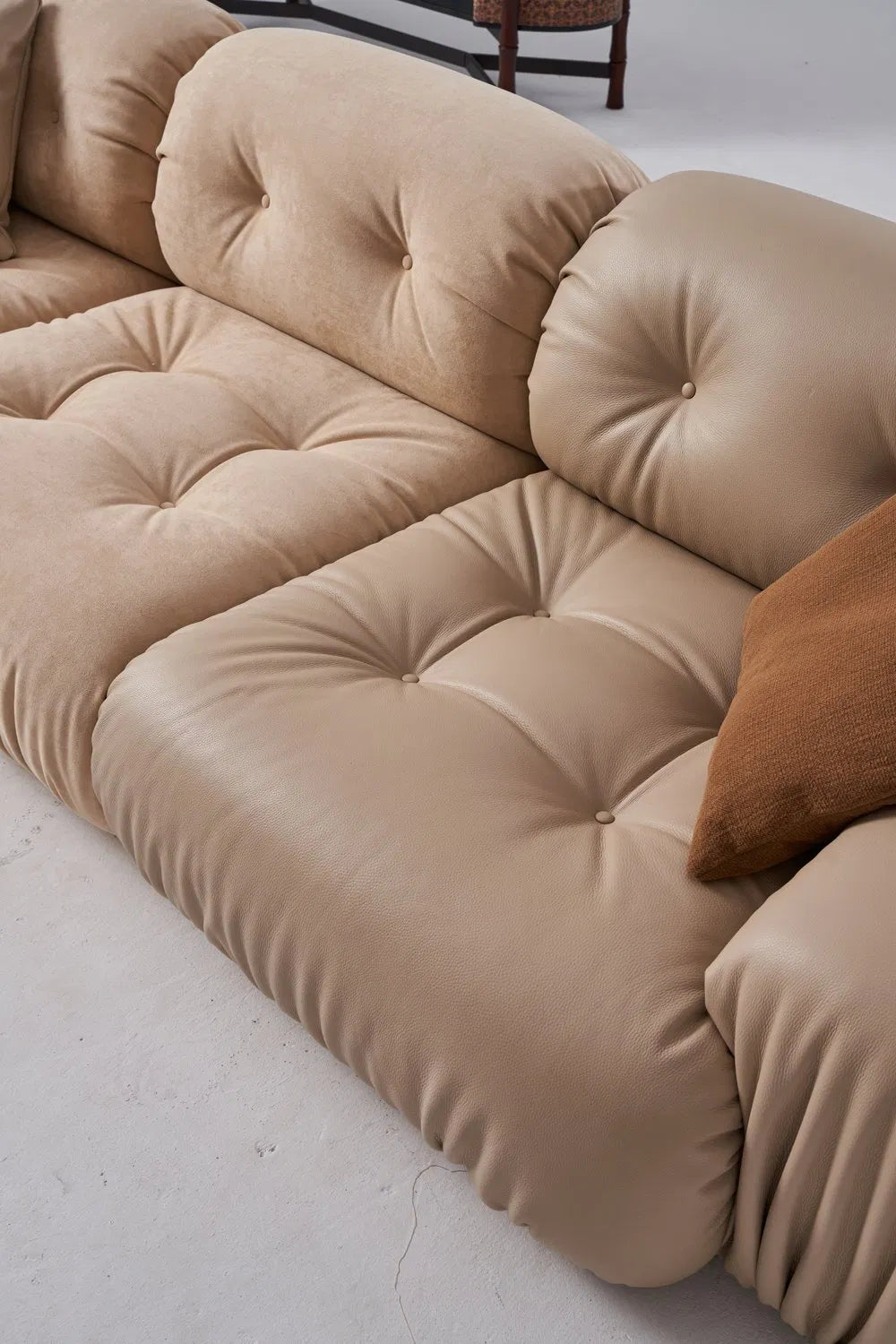 ORRO Leather x Suede Sofa