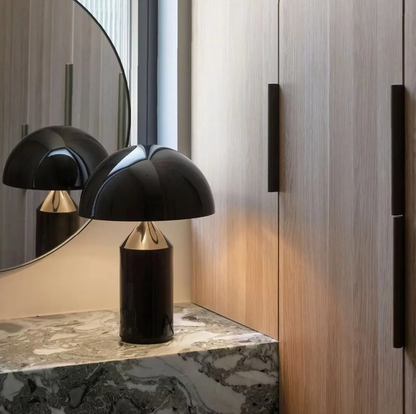 Gloss Black Mushroom Lamp