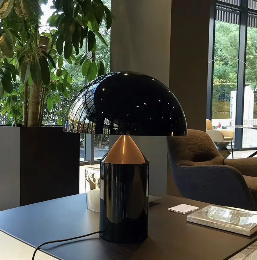 Gloss Black Mushroom Lamp