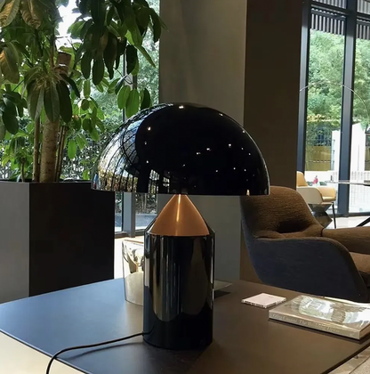 Gloss Black Mushroom Lamp