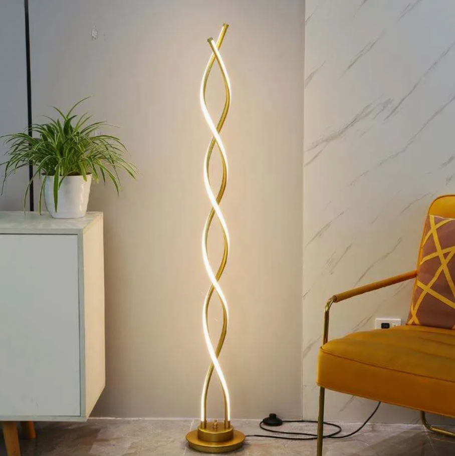 Golden Spiral Floor Lamp