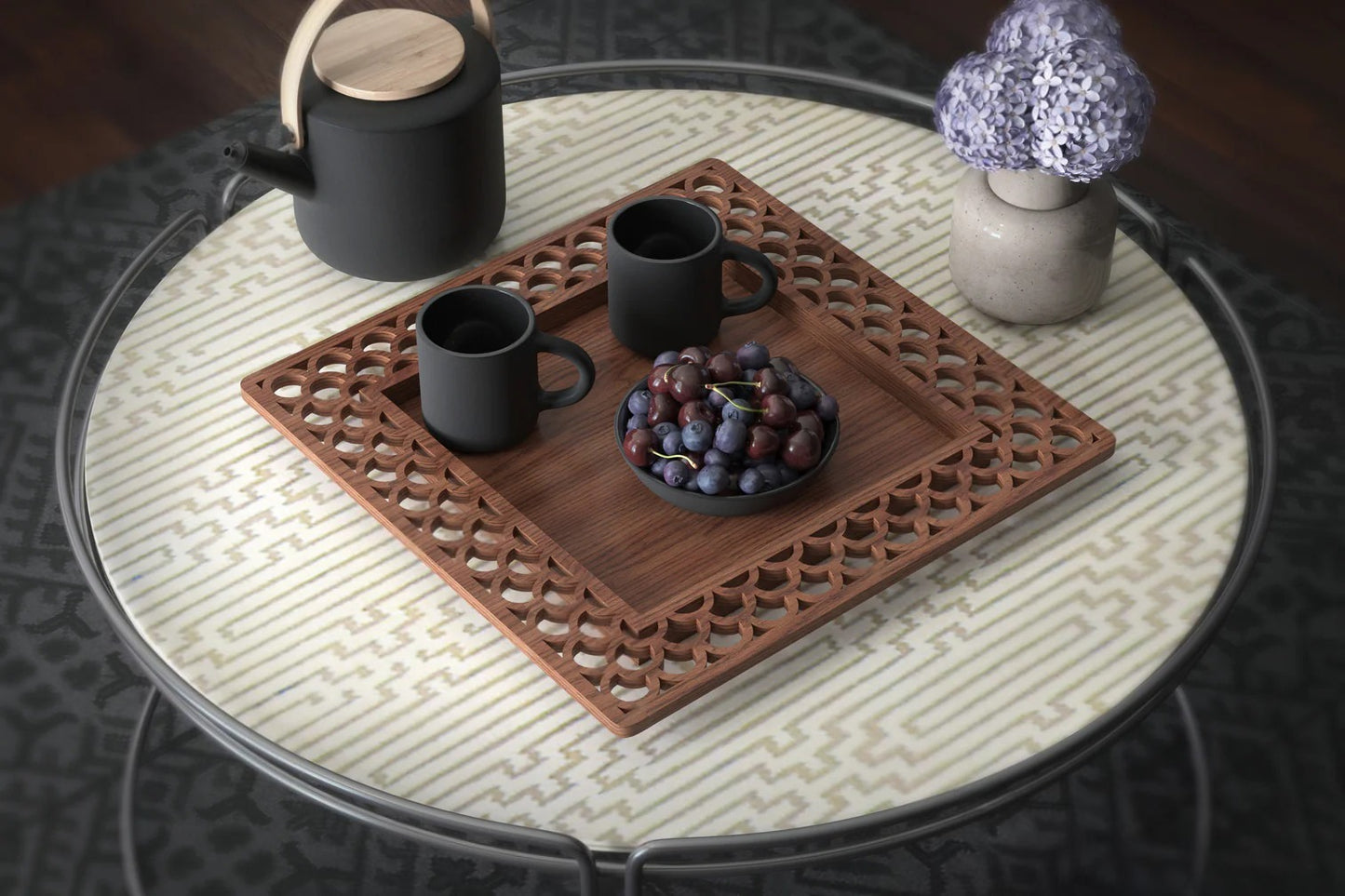 Walnut Cleo Square Tray