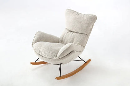 ORRO White Boucle Rocking Chair