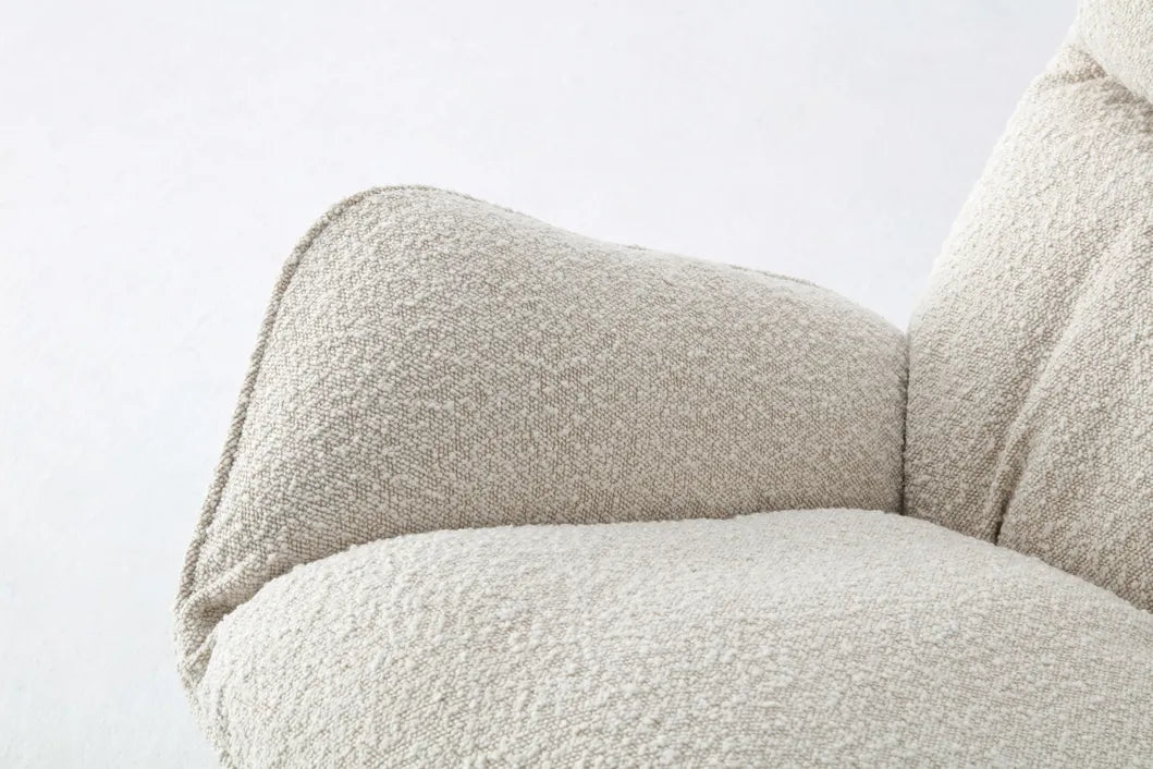 ORRO White Boucle Rocking Chair