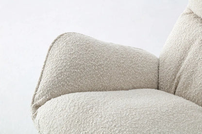 ORRO White Boucle Rocking Chair