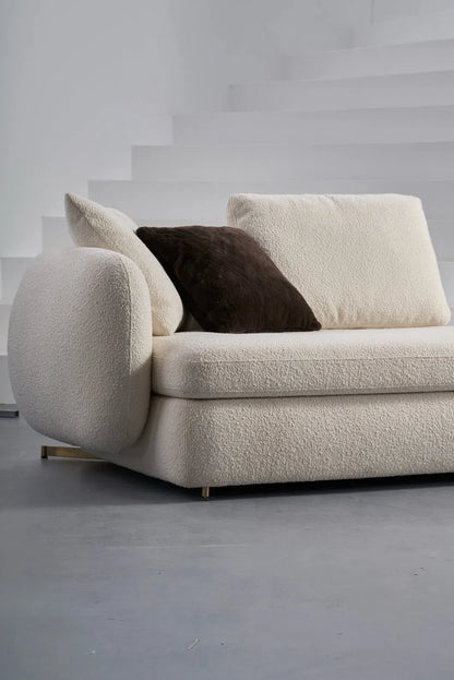 ORRO Angled White Boucle Sofa