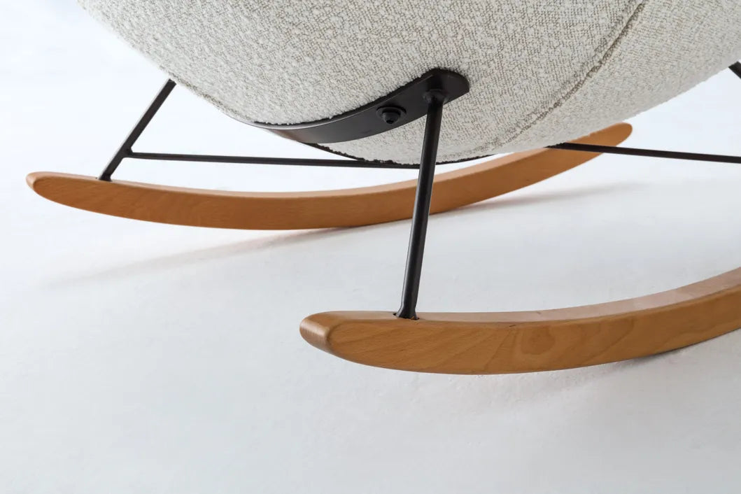 ORRO White Boucle Rocking Chair