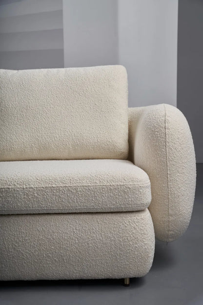 ORRO Angled White Boucle Sofa